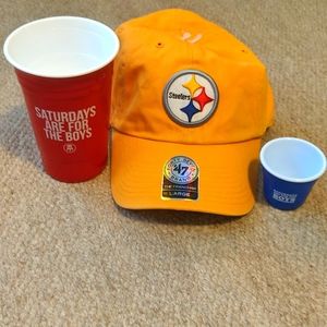 Pittsburgh Steelers 47 brand fitted hat with barstool sports glasses